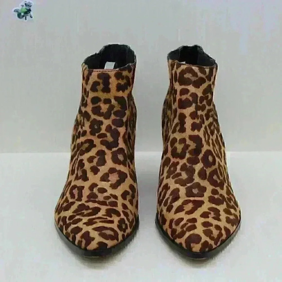 1. State Jerome Women's Brown Leopard Calf Hair Heeled Booties Size US 10/EU 40 - Picture 5 of 10